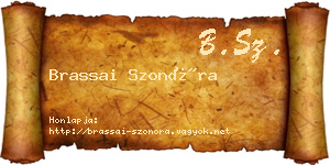 Brassai Szonóra névjegykártya